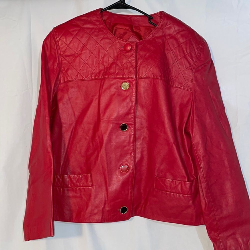 Smith-forester red leather jacket